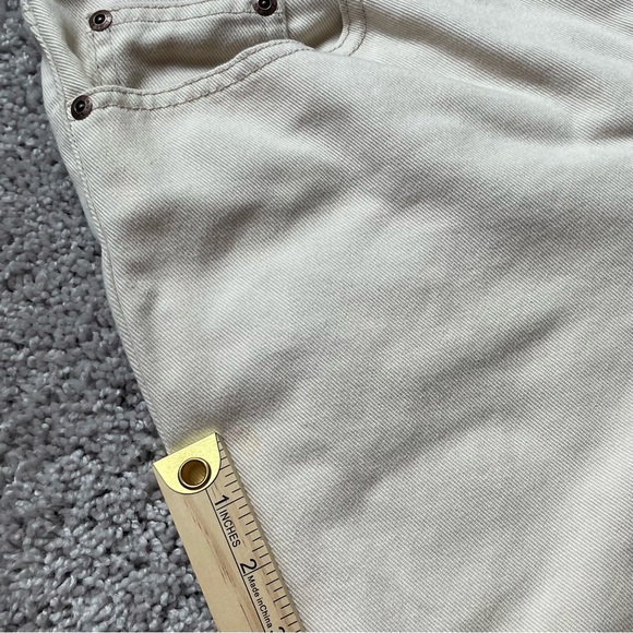 LL Bean Women’s Size 14 Cream Denim Shorts 100% Cotton 5 Pocket Zip Fly Closure - Picture 10 of 11